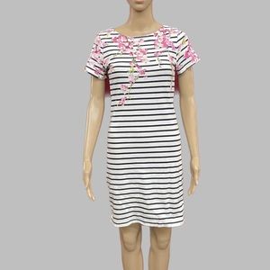 Joules Riviera Floral and Striped Midi Dress Size 2